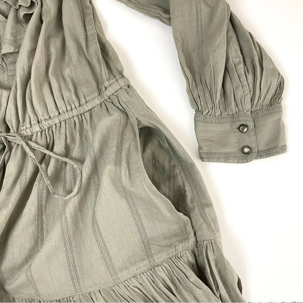 LAUREN Ralph Lauren Black Label Ruffled Tiered‎ Dress Sage